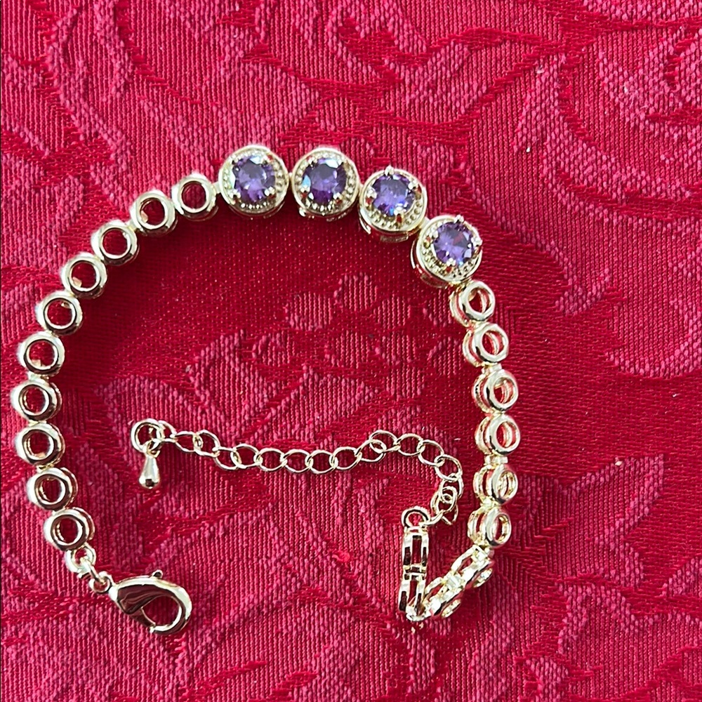 New Elegant Gold Filled and Amethyst Bracelet